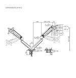 Soporte de mesa con contrapeso para 2 monitores aisens dt32tsr-439 giratorio inclinable hasta 9kg
