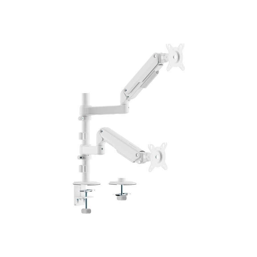 Soporte de mesa con contrapeso para 2 monitores aisens dt32tsr-441 giratorio inclinable hasta 9kg