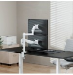 Soporte de mesa con contrapeso para 2 monitores aisens dt32tsr-441 giratorio inclinable hasta 9kg
