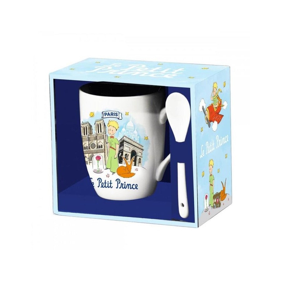 Taza con cuchara enesco el principito arcoiris