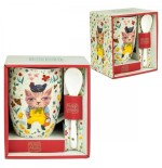 Taza con cuchara enesco el gato campestre