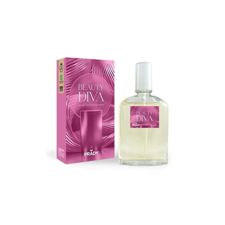 Prady colonia de mujer beauty diva - frasco de 90 ml - spray pulverizador