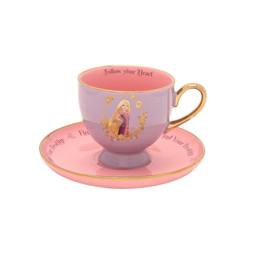 Taza te y platillo rapunzel princesas disney