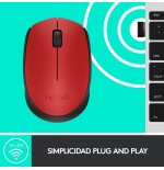 Logitech raton m171 inalambrico rojo 910-004641