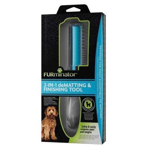 Furminator 2 en 1 - furminator para eliminar enredos y peinar para perros