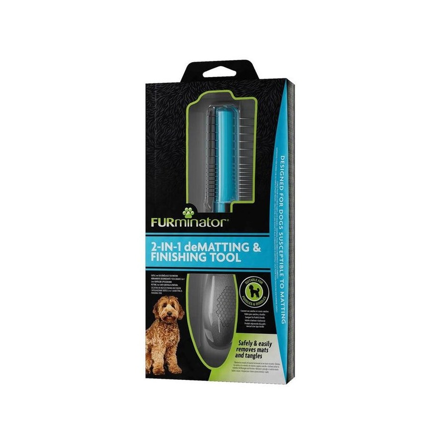 Furminator 2 en 1 - furminator para eliminar enredos y peinar para perros