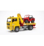 Bruder man tga breakdown truck with cross country vehicle vehículo de juguete