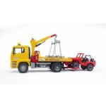 Bruder man tga breakdown truck with cross country vehicle vehículo de juguete
