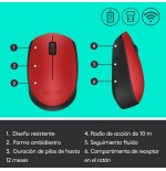Logitech raton m171 inalambrico rojo 910-004641