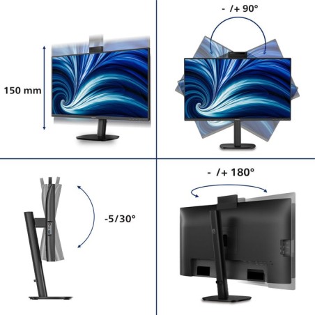 Philips 27" 2560x1440 120hz ips flat h a 150 mm softblue technology smart link sync second screen harmony tuv eyesafe usb