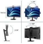 Philips 27" 2560x1440 120hz ips flat h a 150 mm softblue technology smart link sync second screen harmony tuv eyesafe usb