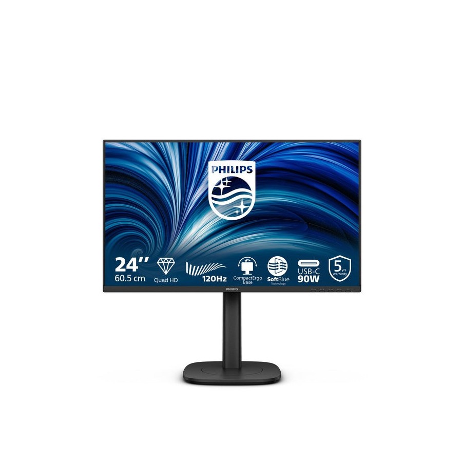Philips 24b2u3601 00 23.8" ips qhd 120hz 350cd m2 4ms hdmi2.1 dp usb-c dp alt pd90w rj45 usb hub