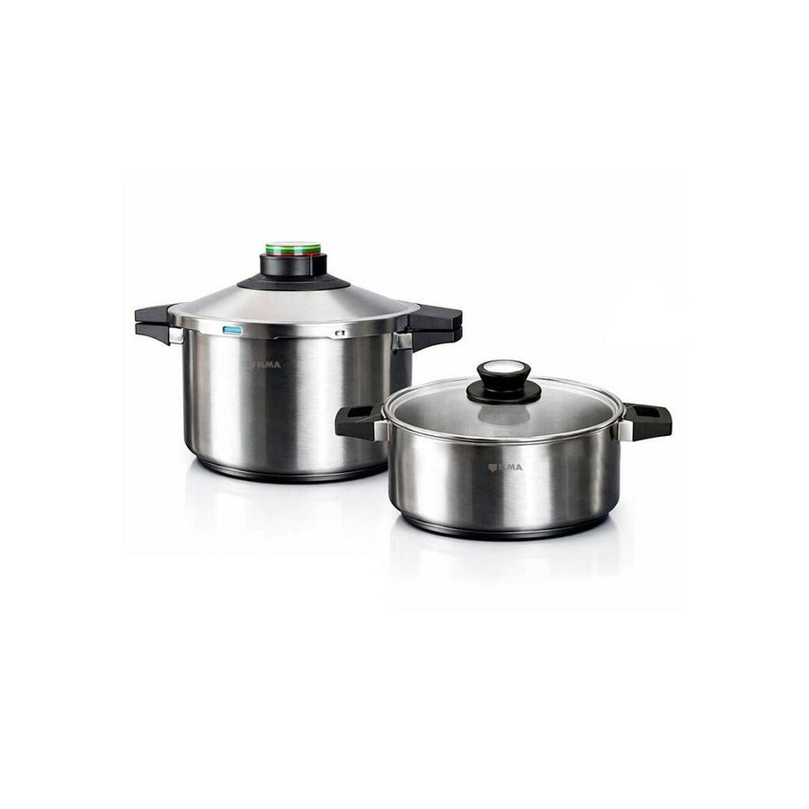 Olla a presión prêst dúo 4 + 6 l, acero inoxidable 18/10, 2 piezas