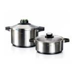 Olla a presión prêst dúo 4 + 6 l, acero inoxidable 18/10, 2 piezas