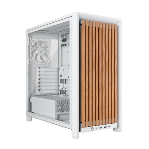 Caja corsair frame 4000d rs wood mid-tower white/oak cc-9011341-ww