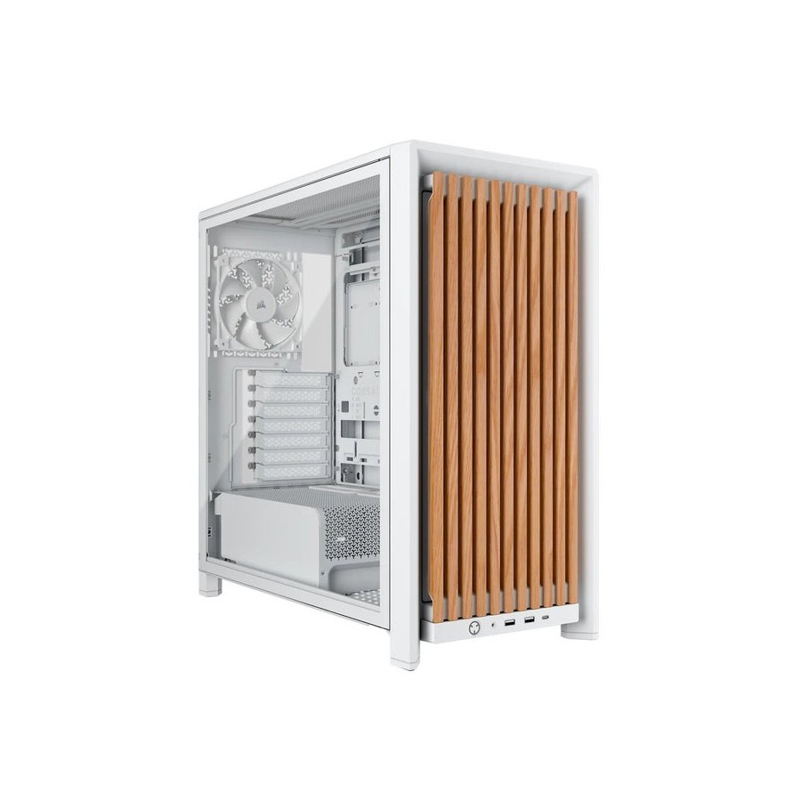 Caja corsair frame 4000d rs wood mid-tower white/oak cc-9011341-ww
