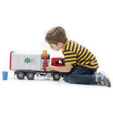 Bruder man tgs camión de basura con 2 cubos de basura