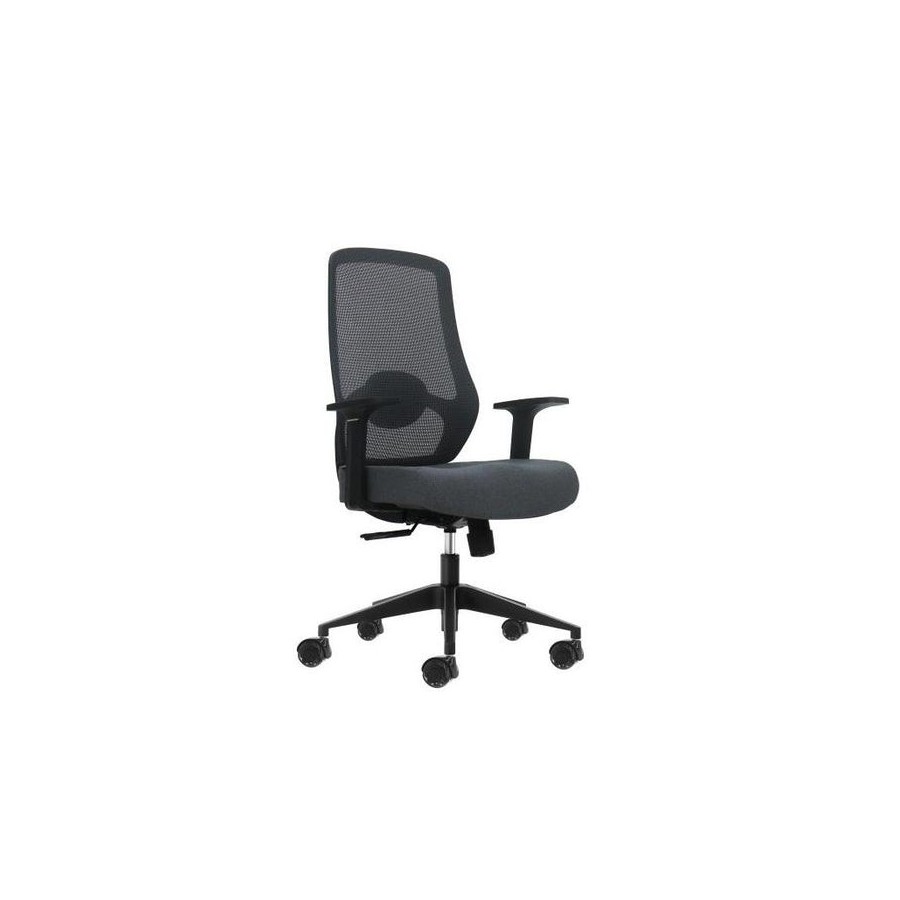 Oqonos cherg 002 silla de oficina ergonomica con soporte lumbar ajustable en altura y profundidad, respaldo de malla