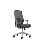 Oqonos cherg 003 silla de oficina ergonomica con soporte lumbar ajustable en altura y profundidad, respaldo de malla