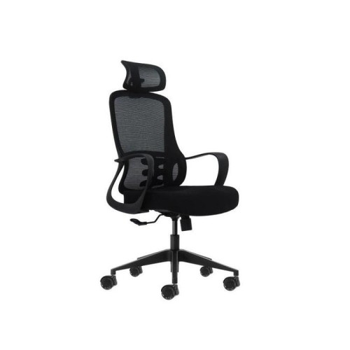 Oqonos cherg 004 silla de oficina ergonomica con reposacabezas cervical ajustable, respaldo de malla transpirable,