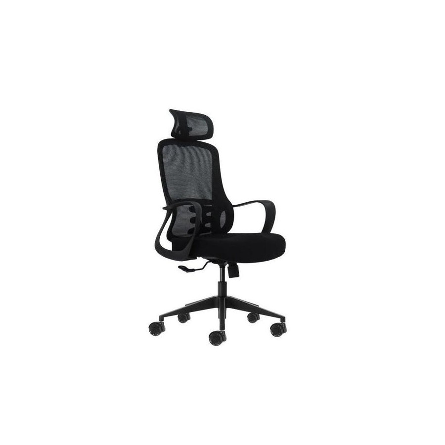 Oqonos cherg 004 silla de oficina ergonomica con reposacabezas cervical ajustable, respaldo de malla transpirable,