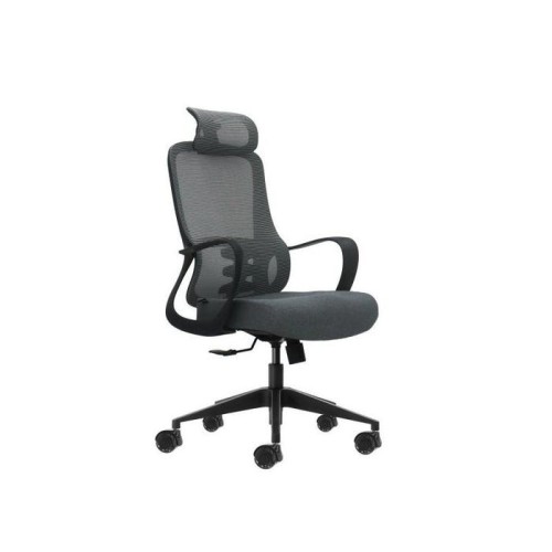 Oqonos cherg 005 silla de oficina ergonomica con reposacabezas cervical ajustable, respaldo de malla transpirable,