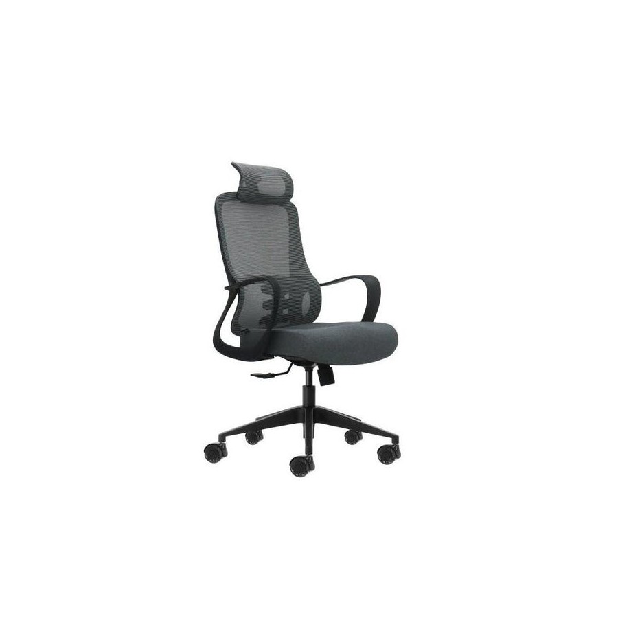 Oqonos cherg 005 silla de oficina ergonomica con reposacabezas cervical ajustable, respaldo de malla transpirable,