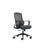 Oqonos cherg 007 silla de oficina ergonomica con respaldo de malla transpirable, piston de gas clase 4, soporte lumbar,