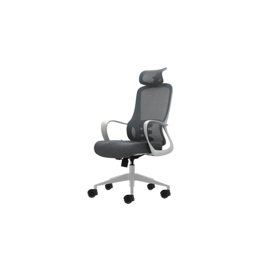 Oqonos cherg 008 silla de oficina ergonomica con reposacabezas cervical ajustable, respaldo de malla transpirable,