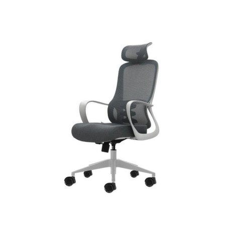 Oqonos cherg 008 silla de oficina ergonomica con reposacabezas cervical ajustable, respaldo de malla transpirable,