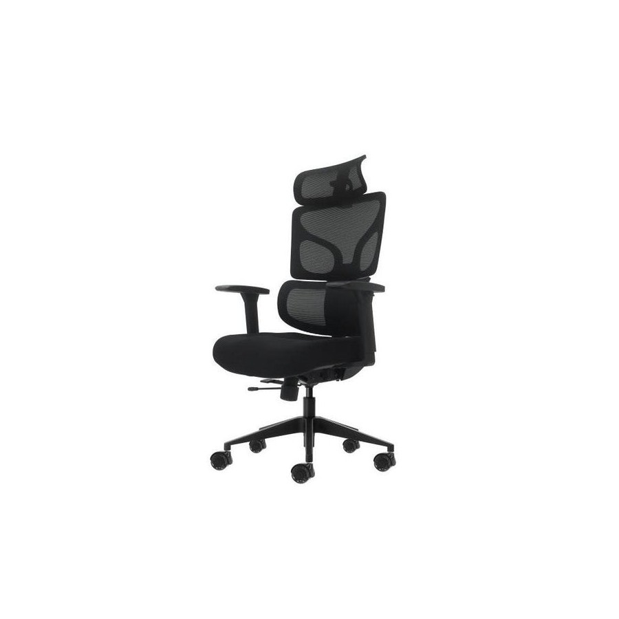 Oqonos cherg 010 silla de oficina ergonomica con reposacabezas cervical ajustable, respaldo y asiento de malla