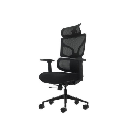 Oqonos cherg 010 silla de oficina ergonomica con reposacabezas cervical ajustable, respaldo y asiento de malla