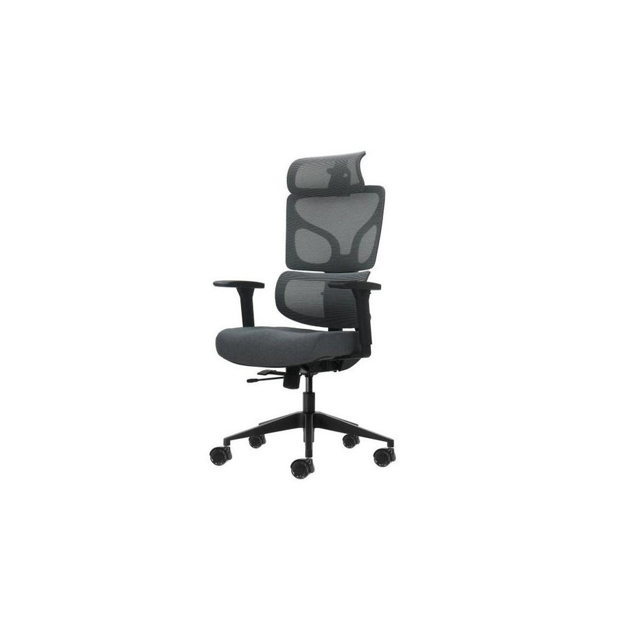 Oqonos cherg 011 silla de oficina ergonomica con reposacabezas cervical ajustable, respaldo y asiento de malla