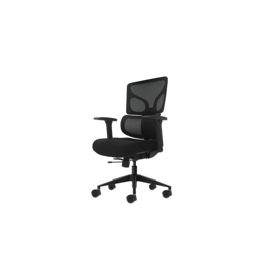 Oqonos cherg 012 silla de oficina ergonomica con respaldo y asiento de malla elastica, reposabrazos 4d, asiento