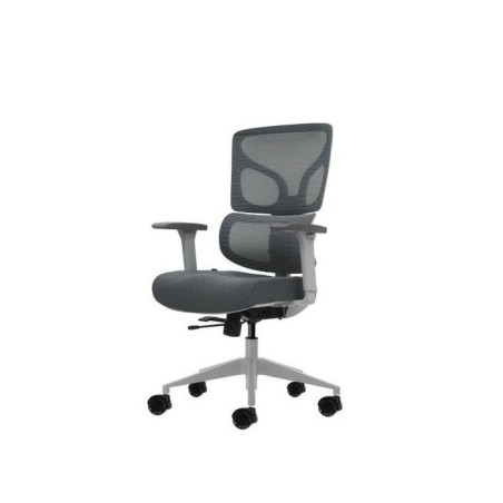 Oqonos cherg 015 silla de oficina ergonomica con respaldo y asiento de malla elastica, reposabrazos 4d, asiento