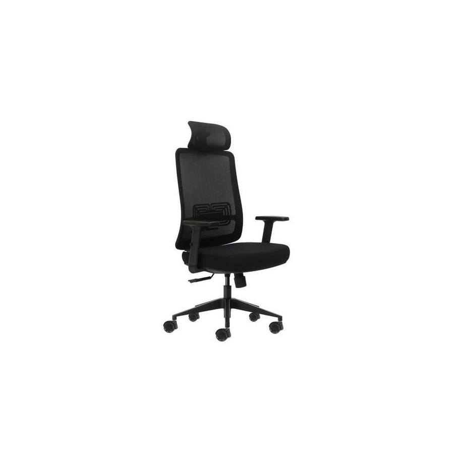 Oqonos cherg 016 silla de oficina ergonomica con reposacabezas cervical ajustable, tejido impermeable, mecanismo