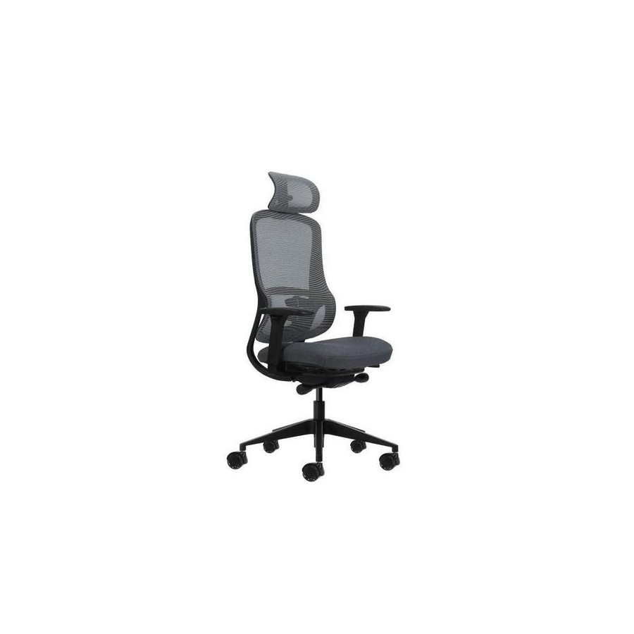 Oqonos cherg 019 silla de oficina ergonomica con reposacabezas cervical ajustable, mecanismo autobalanceado,