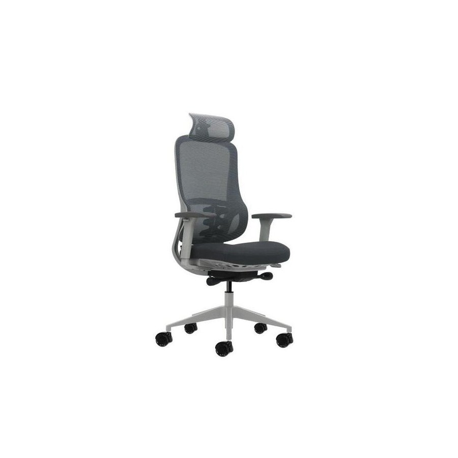 Oqonos cherg 022 silla de oficina ergonomica con reposacabezas cervical ajustable, mecanismo autobalanceado,