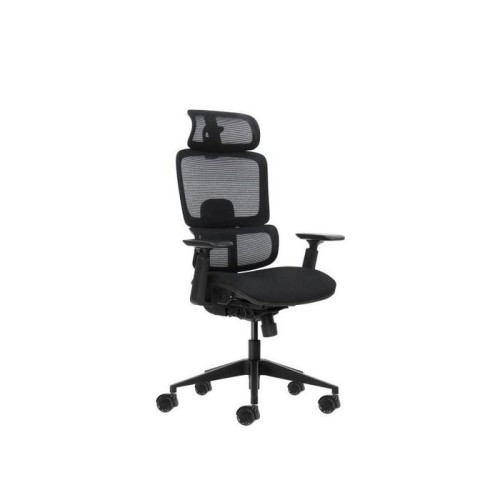 Oqonos cherg 027 silla de oficina ergonomica con reposacabezas cervical ajustable, respaldo y asiento de malla