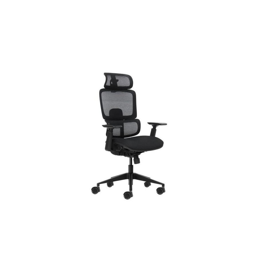 Oqonos cherg 027 silla de oficina ergonomica con reposacabezas cervical ajustable, respaldo y asiento de malla