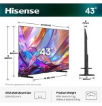 Televisor 43'' qled uhd 4k quantum dot 43e7s smart tv hisense 43'/ uhd 4k/ 60hz/ 3xhdmi/ 2x usb2.0/ wifi/ bt5.4