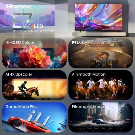 Televisor 43'' qled uhd 4k quantum dot 43e7s smart tv hisense 43'/ uhd 4k/ 60hz/ 3xhdmi/ 2x usb2.0/ wifi/ bt5.4