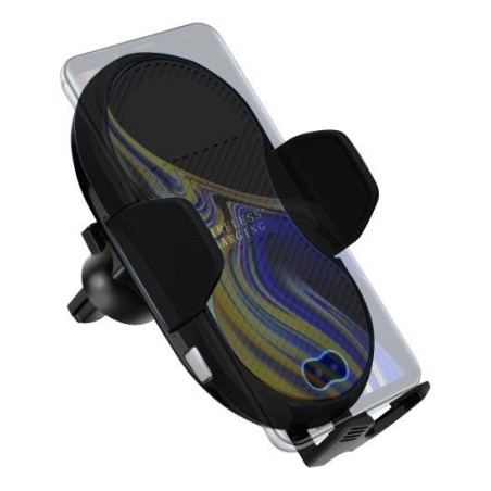 Techly 108781 automatic car smartphone holder with wireless induction qi charger 10w