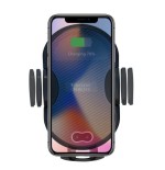 Techly 108781 automatic car smartphone holder with wireless induction qi charger 10w