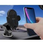 Techly 108781 automatic car smartphone holder with wireless induction qi charger 10w