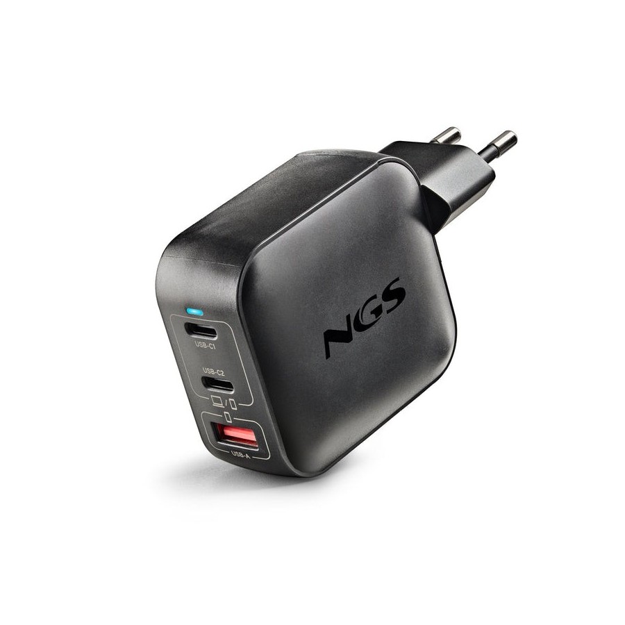 Cargador de pared gan ngs bud100wtiny 100w 2xusb tipo-c 1xusb 100w