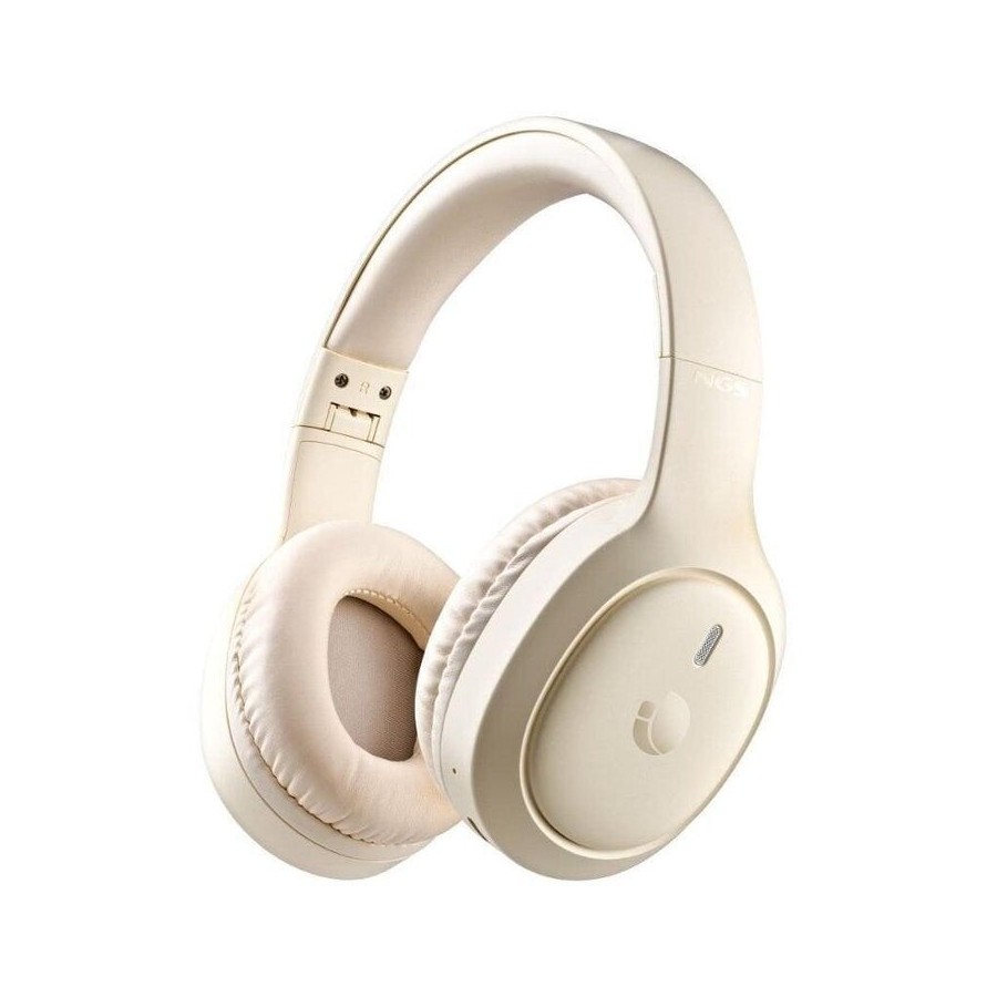 Auricular ngs bluetooth headphone artica tempest plegable beige
