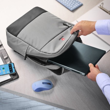 Bolsa mochila portatil 15.6 ngs sacks venture gris acolchado impermeable