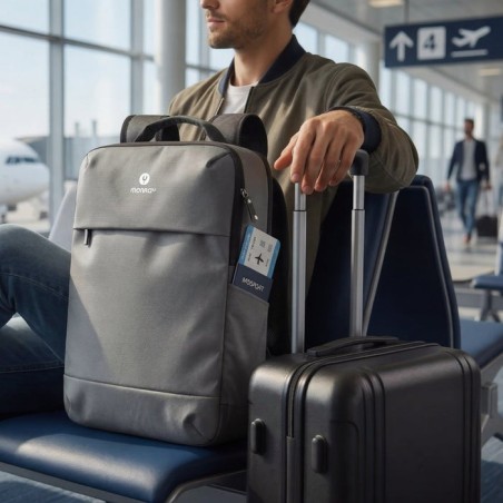 Bolsa mochila portatil 14.1 ngs sacks horizon gris acolchado impermeable