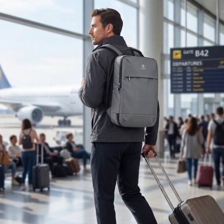Bolsa mochila portatil 14.1 ngs sacks horizon gris acolchado impermeable